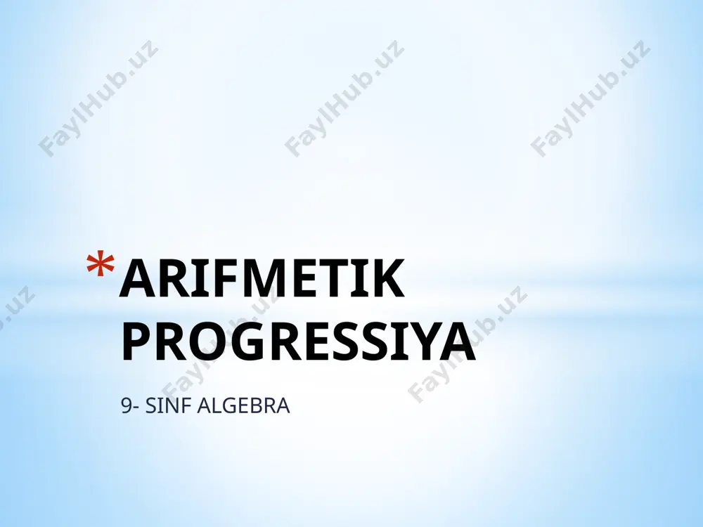 arifmetik progressiya — PPTX