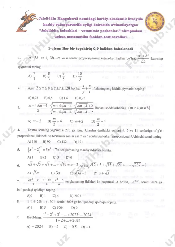 matematika test — PDF