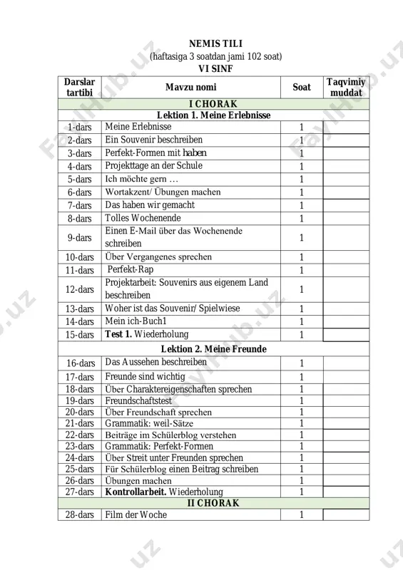 6-sinf nemis tili — PDF