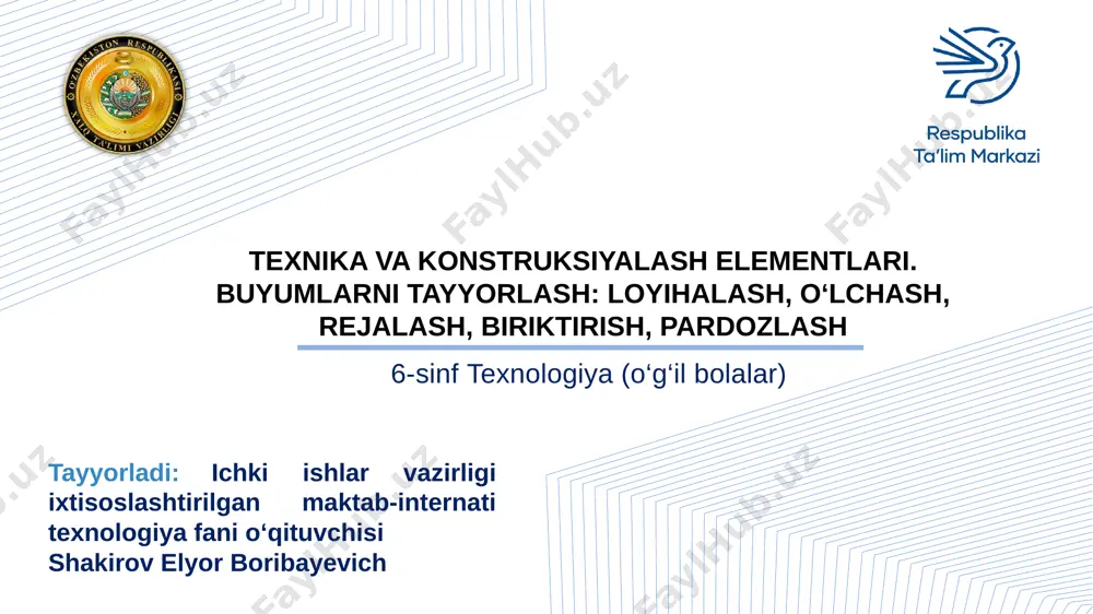 6-sinf texnologiya — PPTX