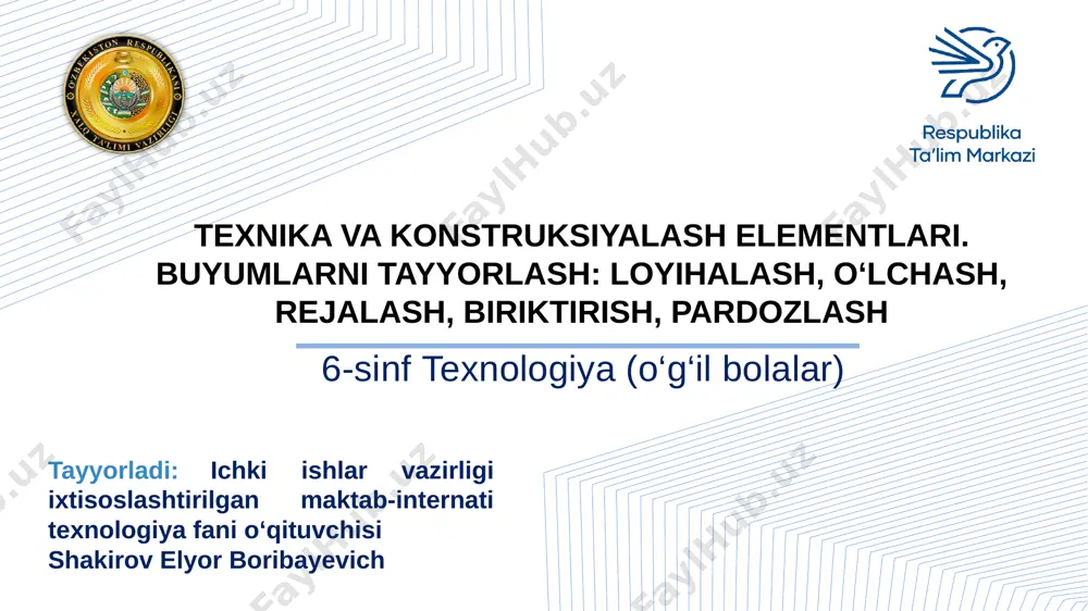 6-sinf texnologiya — PPTX