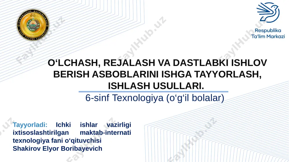 6-sinf texnologiya — PPTX