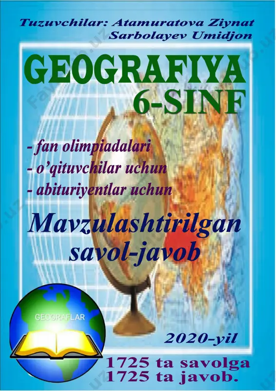 6-sinf geografiya mavzulashgan savol-javob — PDF
