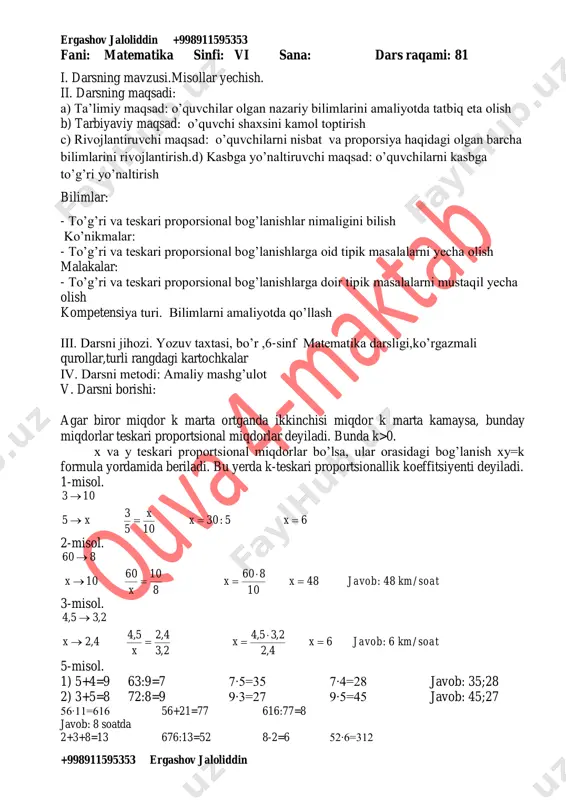 6-sinfmatematikaiiichorak — PDF