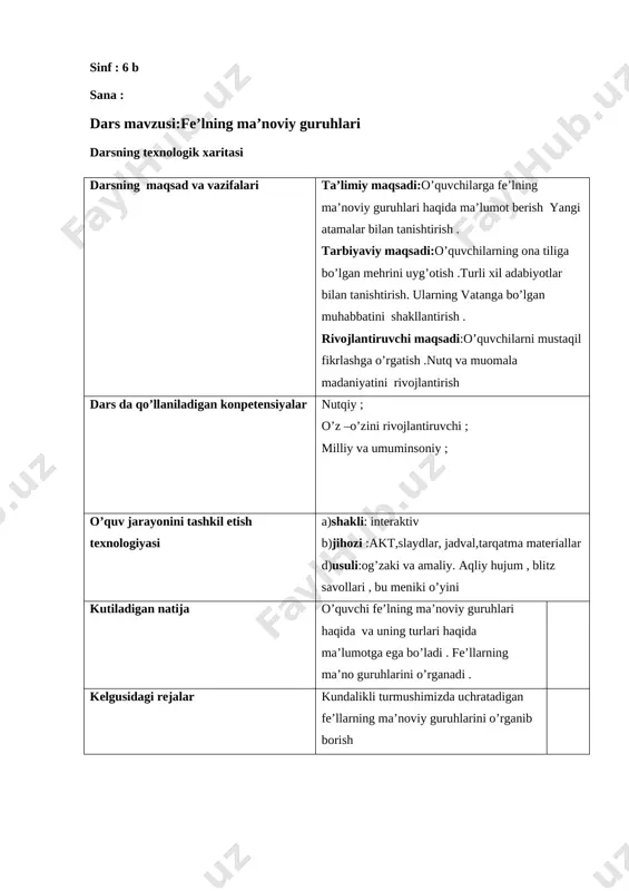 6-sinf fe'lning ma'noviy guruhlari — DOCX