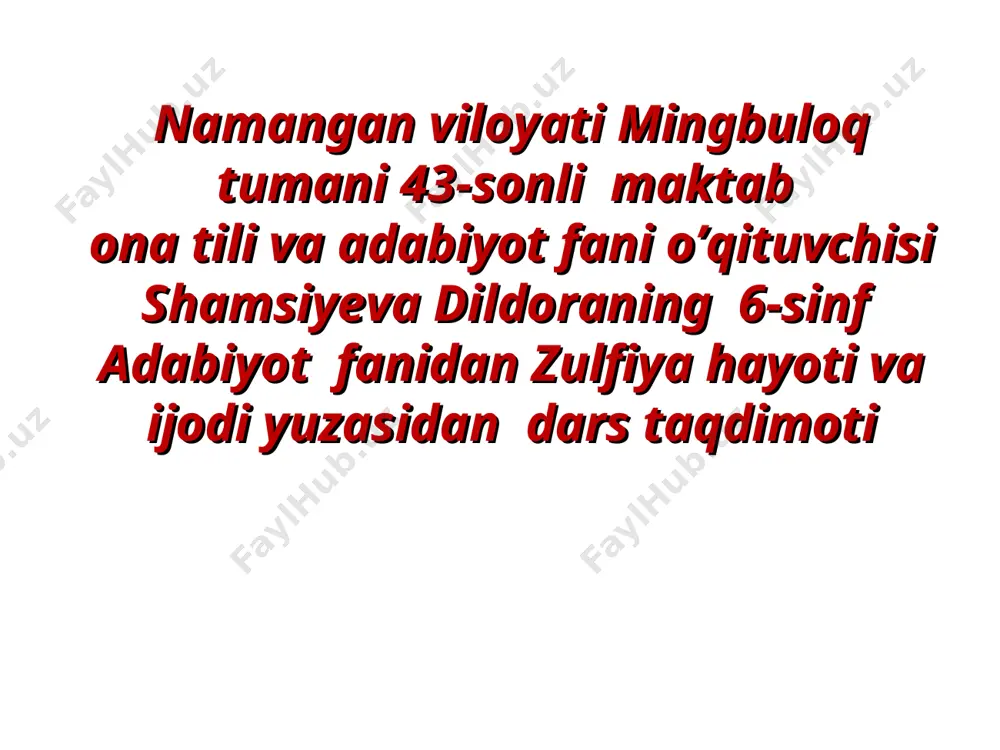 ochiq dars zulfiya — PPT