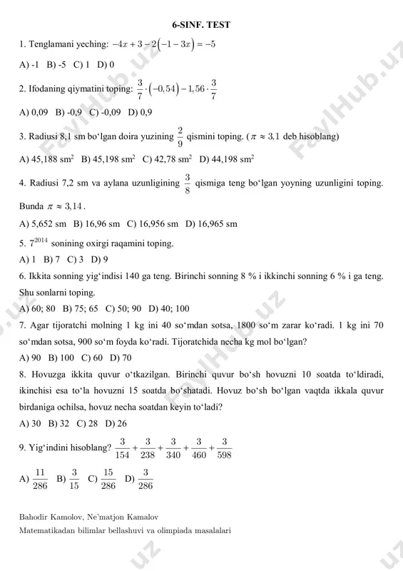 test 6-sinf — PDF