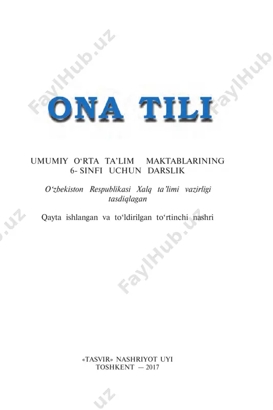 darslik 6-ona tili 2017 (@onatili_vivazon) — PDF