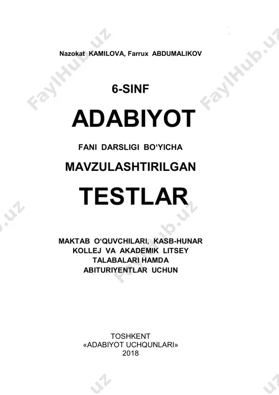 6-sinf adabiyot test. golden books — PDF