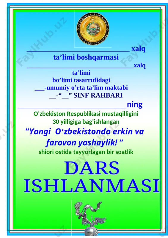 vatan uchun yashaylik 5-8 sinflar 2021 — DOC