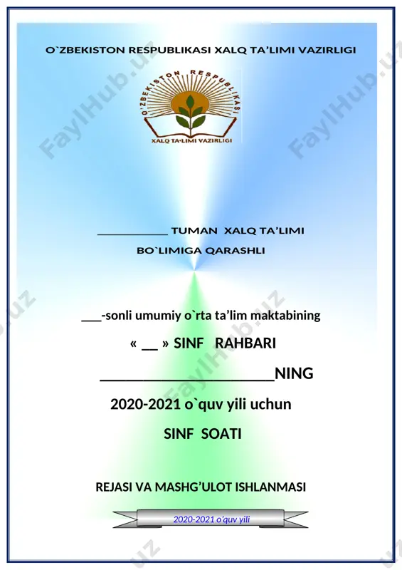 6-sinf tarbiyaviy soat — DOC