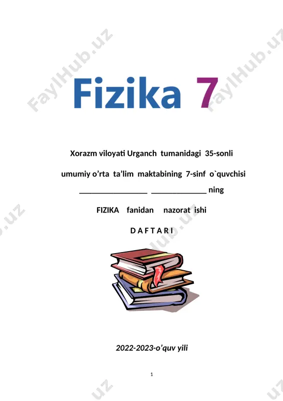 7-sinf nazorat ishi (yangi darslik2022) — DOCX