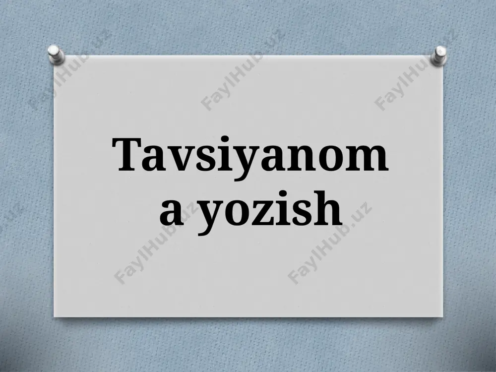 7-sinf. tavsiyanoma yozish — PPTX