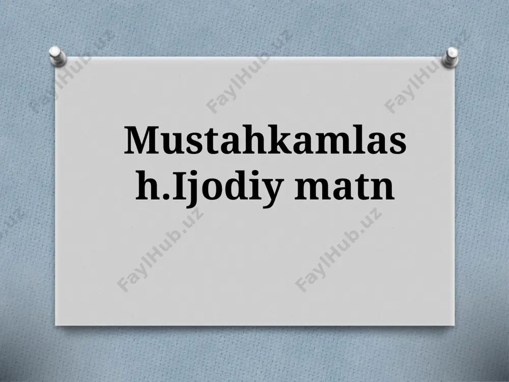 7-sinf. mustahkamlash ijodiy matn — PPTX