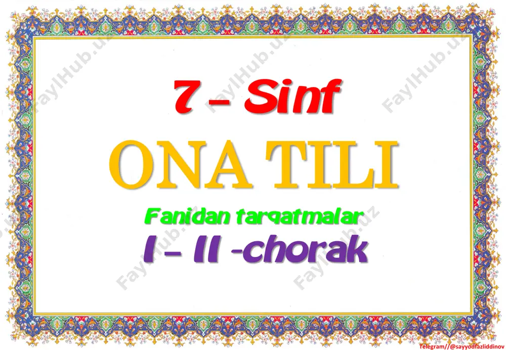 7_sinf_ona_tili_tarqatmalar_1_2_chorak_2023_2024_o'quv_yili — PDF