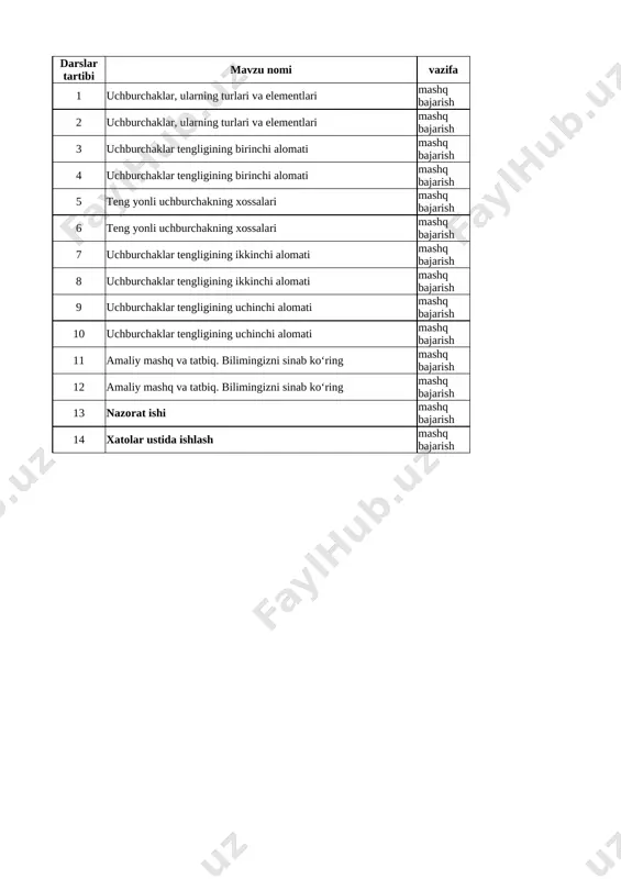 7-sinf geometriya 2-chorak 2023-2024 @ishrejakundalikcom — XLSX