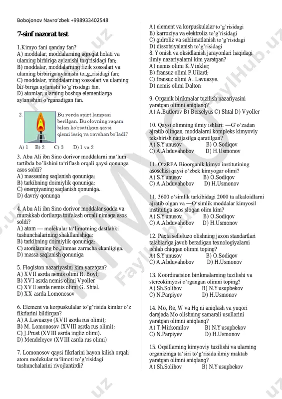 7-sinf nazoratrr pdf — PDF