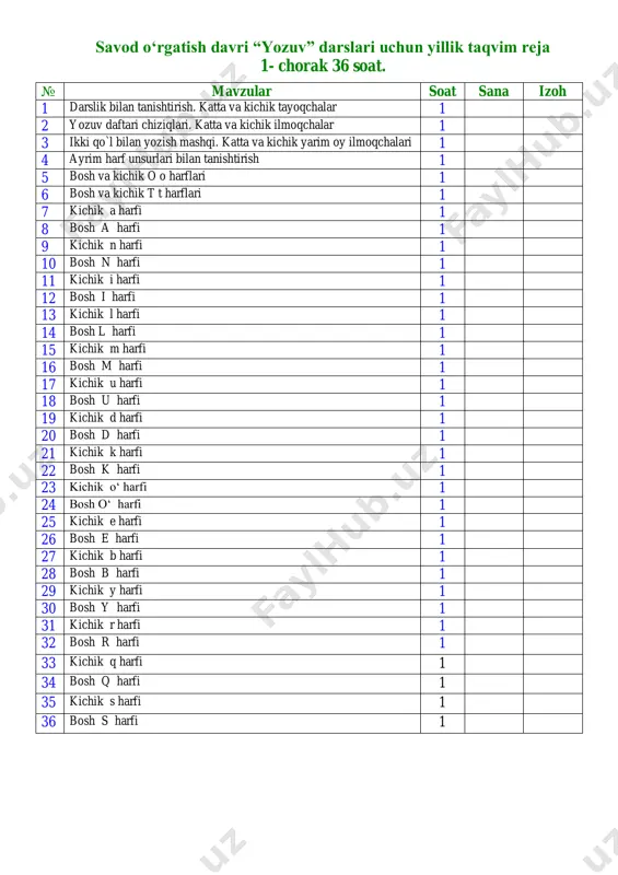 “yozuv” darslari — PDF