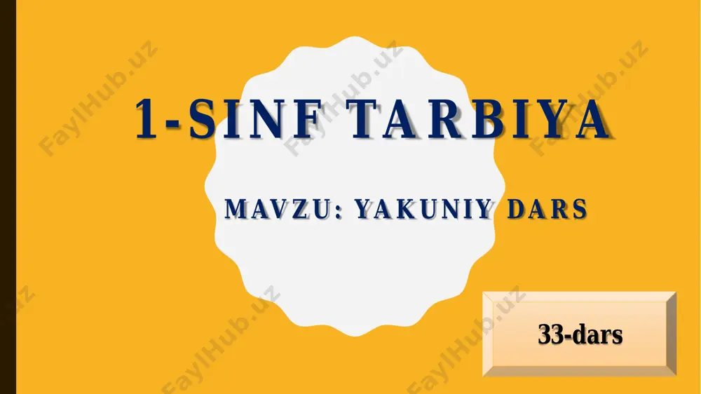 1-sinf tarbiya 33dars — PDF