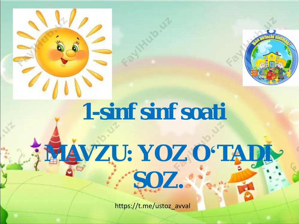 1-sinf soati yoz o'tadi soz — PDF