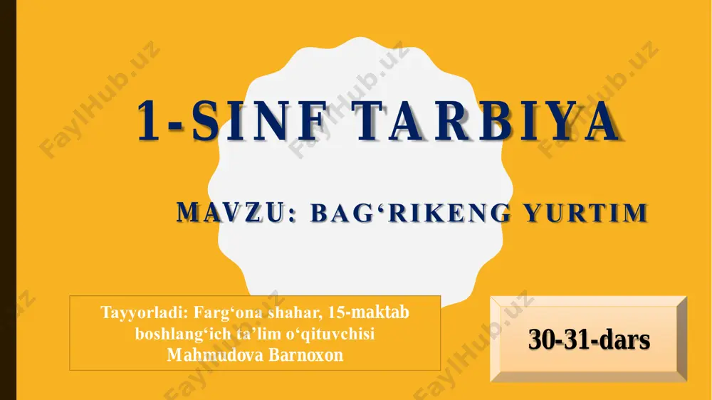 1-sinf tarbiya 30-31-dars — PDF