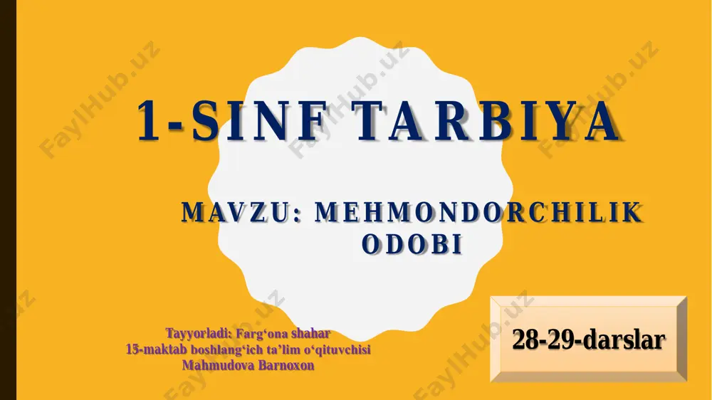 1-sinf tarbiya 28-29-dars — PDF