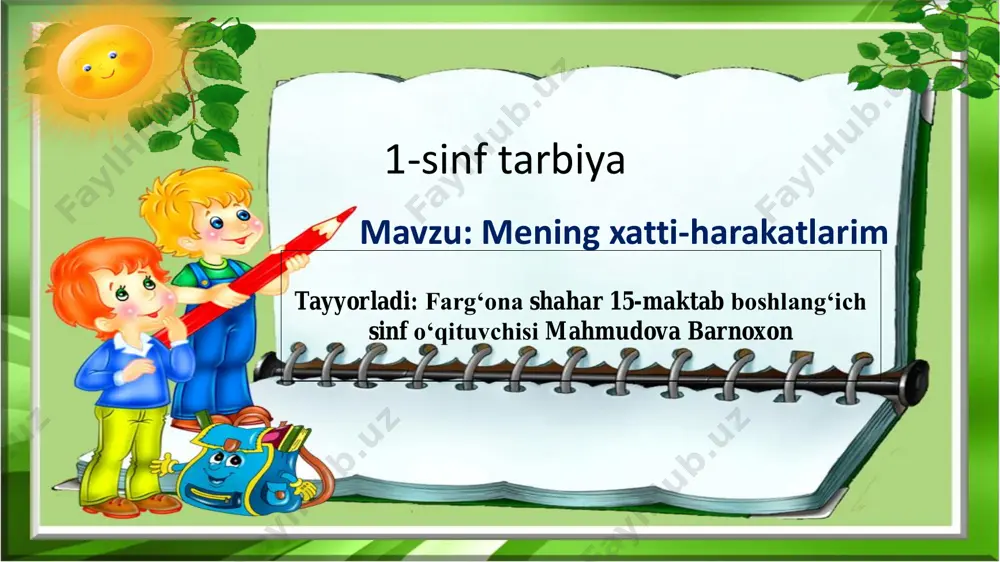 1-sinf tarbiya 27-dars — PDF