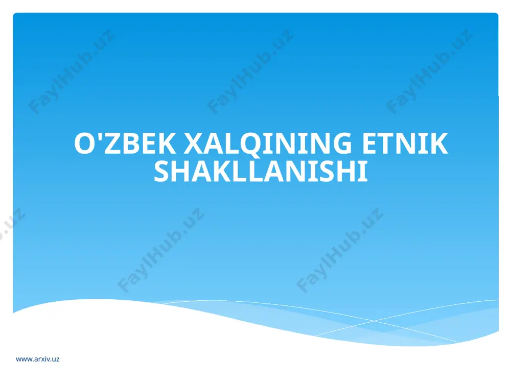 ózbek xalqining etnik shakli 7- ózbek — PPTX
