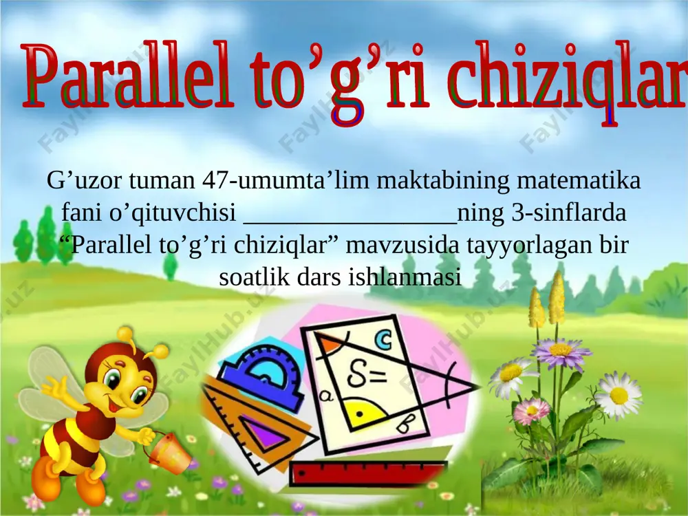 7-sinf geometriya 33-34.parallel to’g’ri chiziqlar+ — PPTX