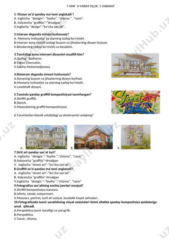 7-sinf 1-variant — DOCX