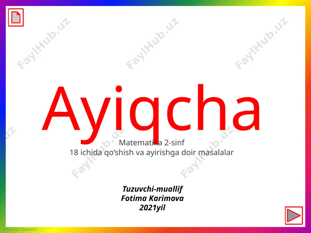 ayiqchani bo'ya — PPTX