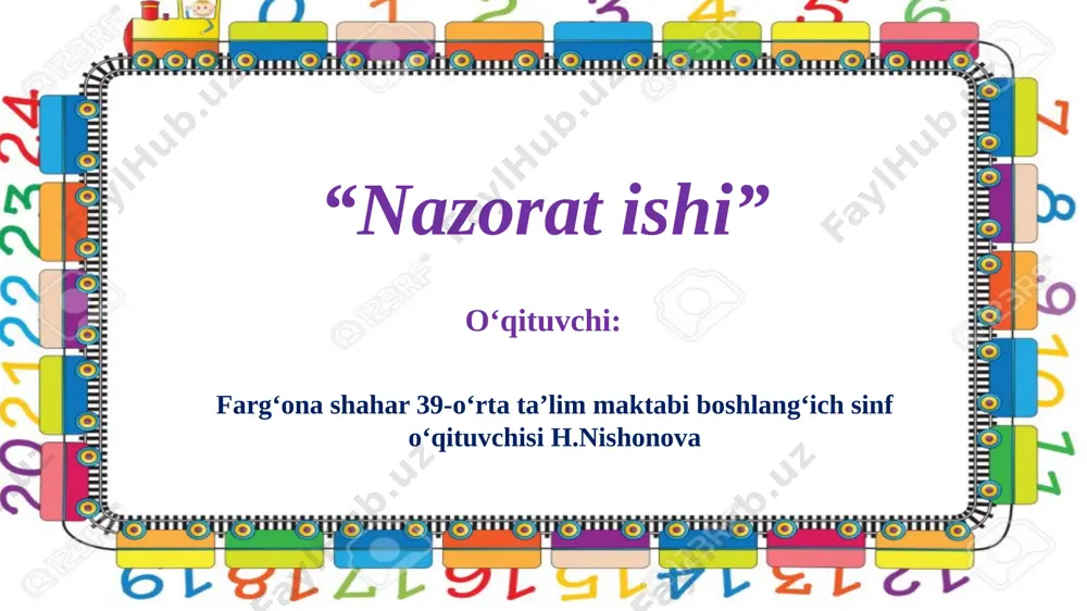nazorat ishi — PPTX