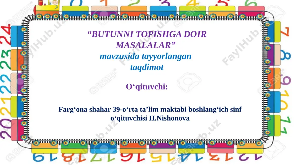 butunni topishga doir masalalar 81 — PPTX