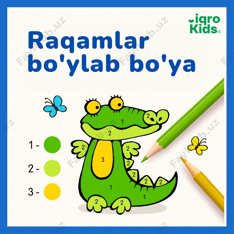 raqamlar bo'ylab bo'ya-iqrokids — PDF