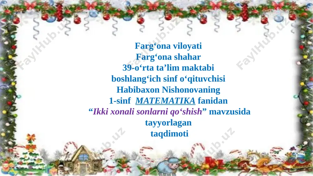 ikki xonali sonlarni qo'shish — PPTX