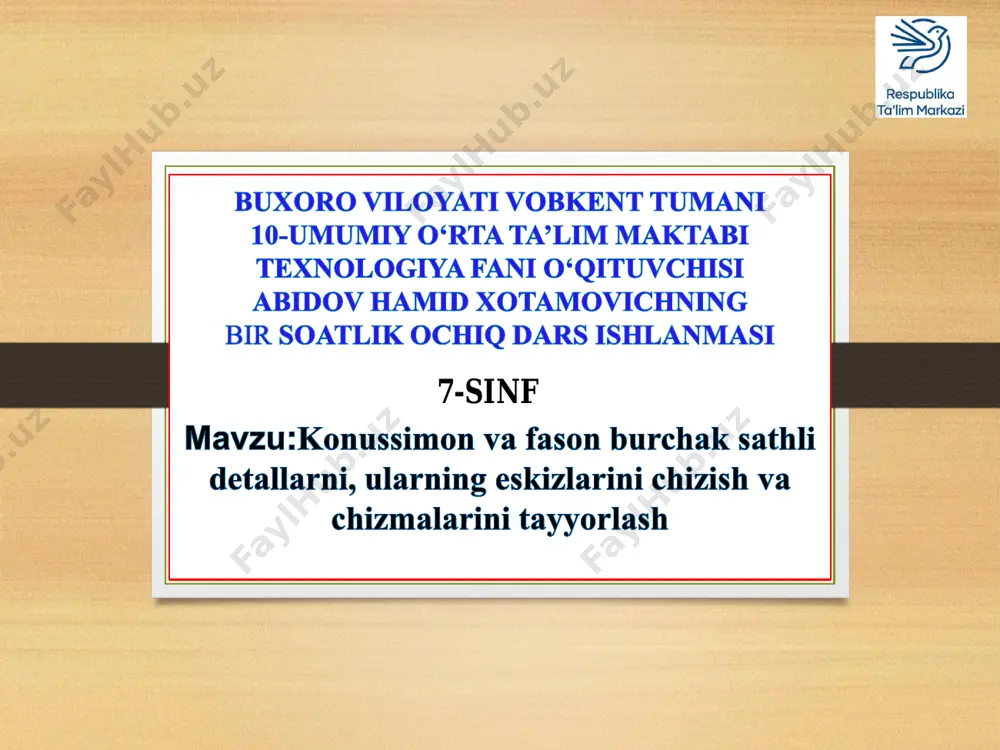 7-sinf 25-26 mavzu abidov ochiq dars — PDF