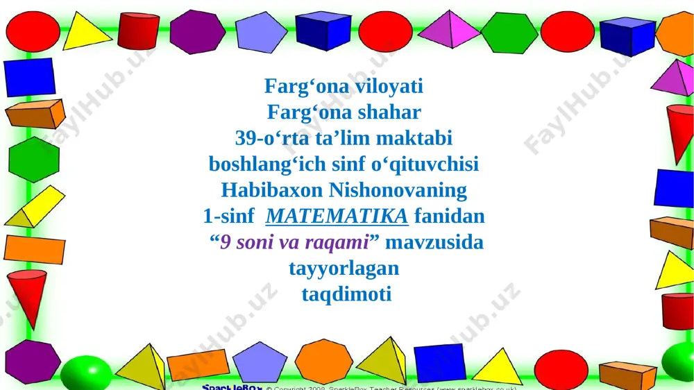 9 soni va raqami — PPTX
