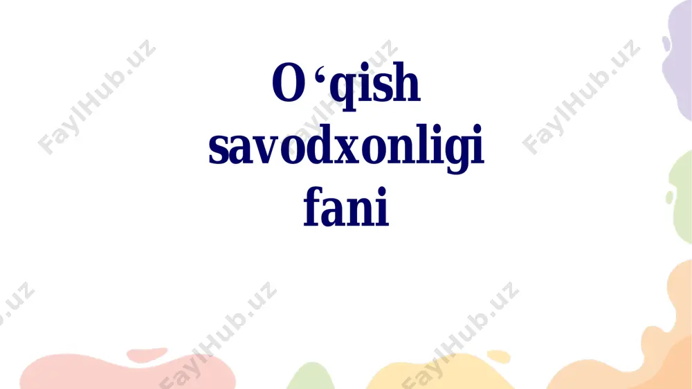 o'qish savodxonligi 2 dars — PDF