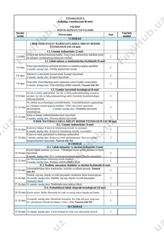 7-sinf 2-yo'nalish texnologiya — PDF