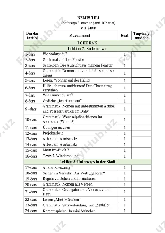 7-sinf nemis tili docx — PDF
