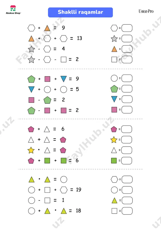 shakli raqamlar - ustozpro — PDF