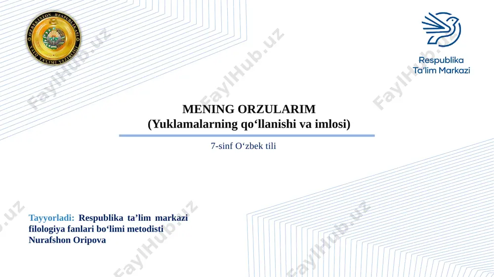 7-sinf o'zbek tili — PPTX