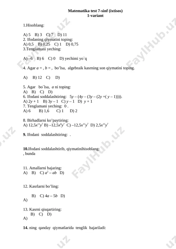 matematika test ixtisos7-8 — DOCX