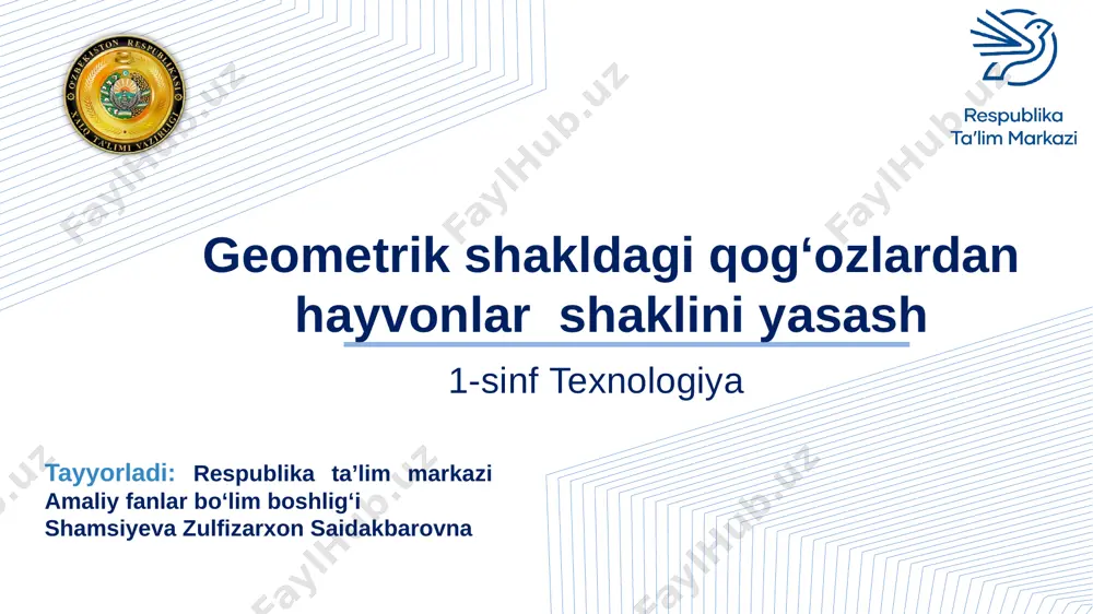 1-sinf texnologiya — PPTX