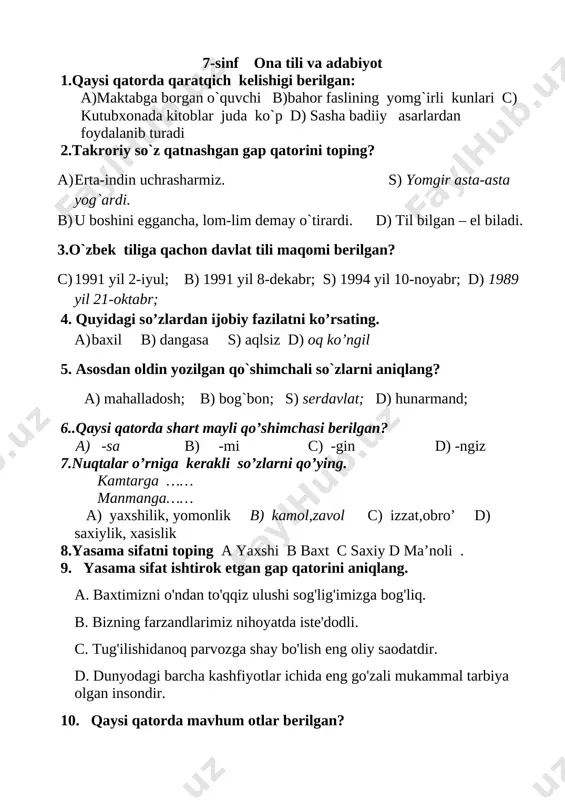 7-sinf — DOCX