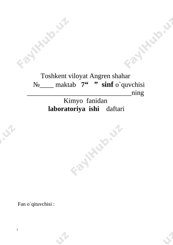yangi lab oratoriya 7 sing kimyo — DOCX