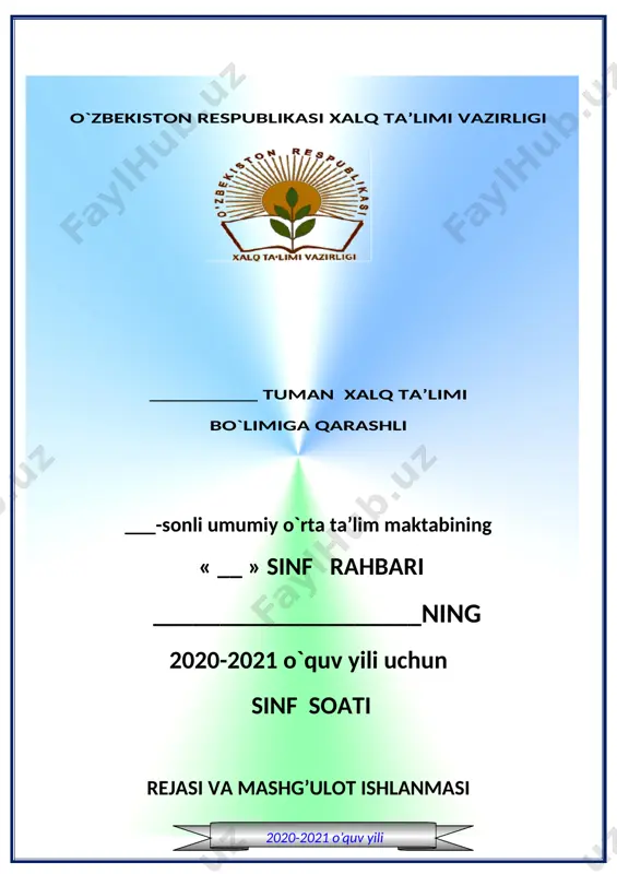 7-sinf tarbiyaviy soat — DOC