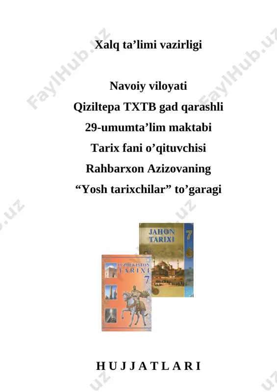 tarix 7-sinf to'garak — DOC