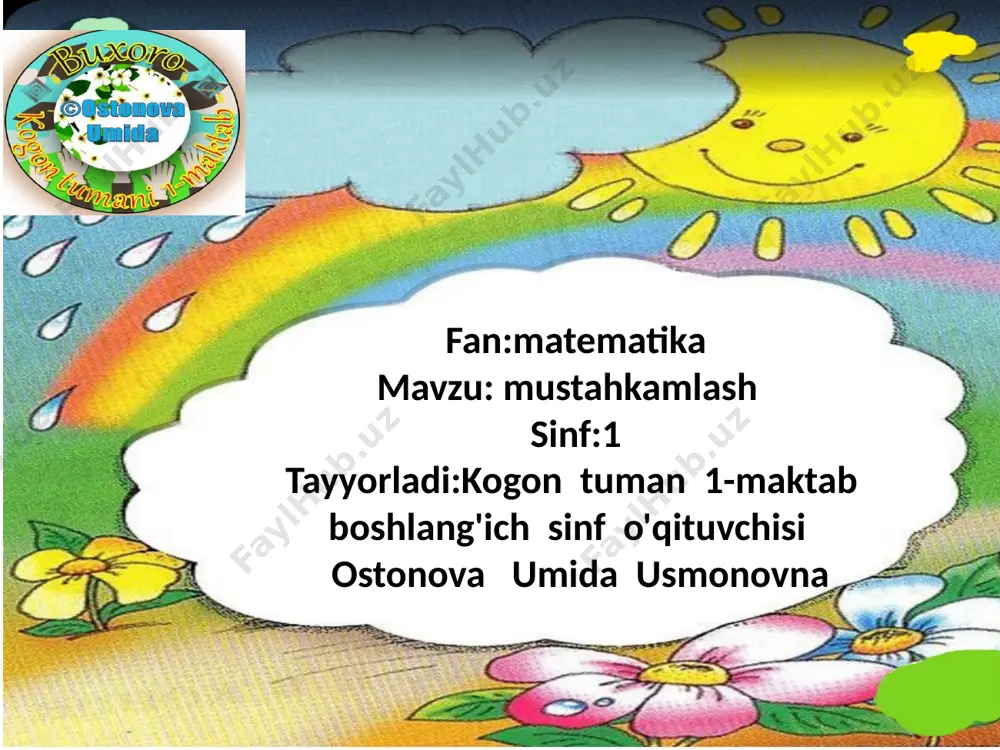 ostonova u.1-sinf matematika 17-may — PPTX