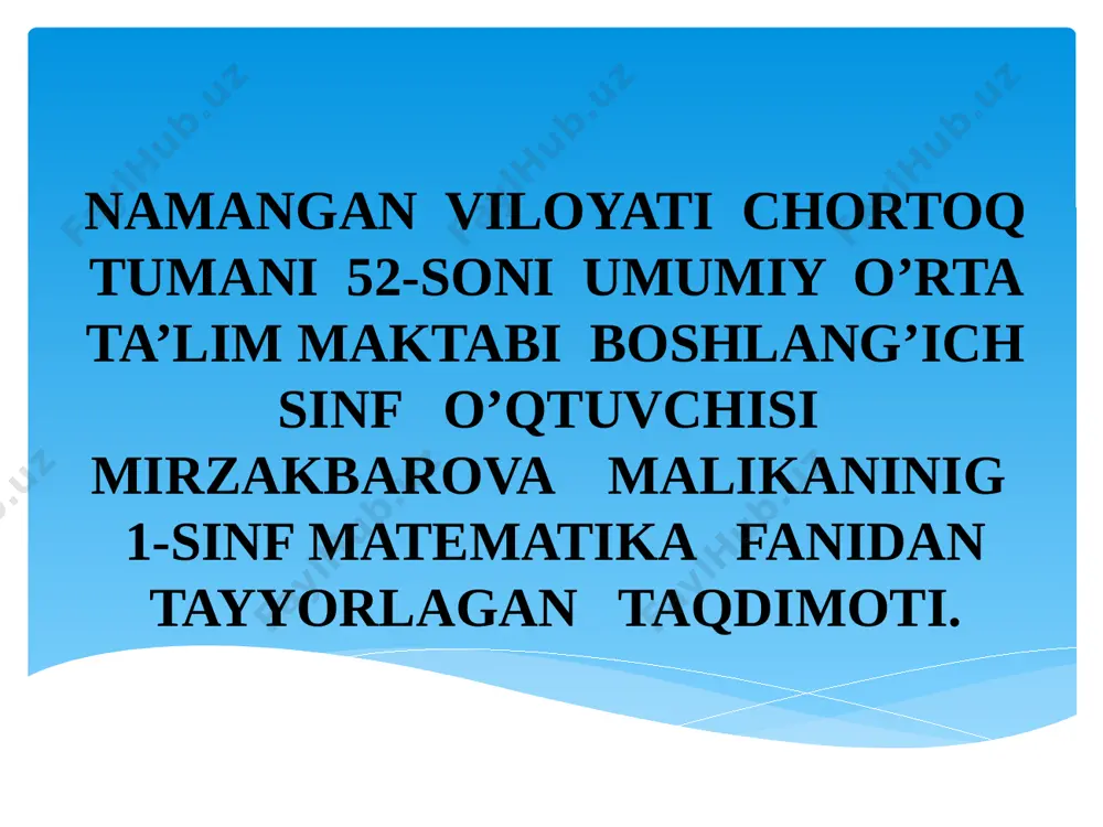 1-sinf matematika — PPTX